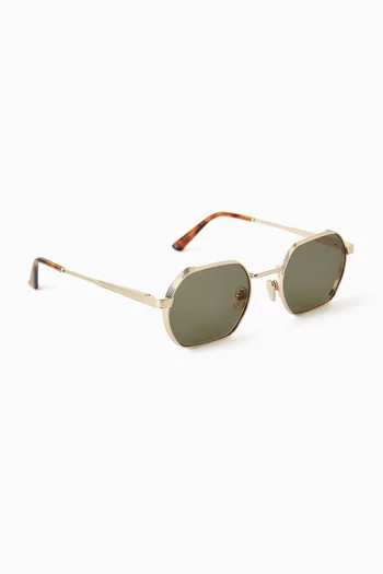 The Ben Rectangle Sunglasses in Stainless Steel