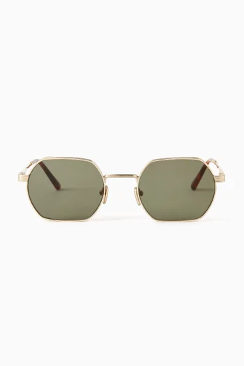 The Ben Rectangle Sunglasses in Stainless Steel