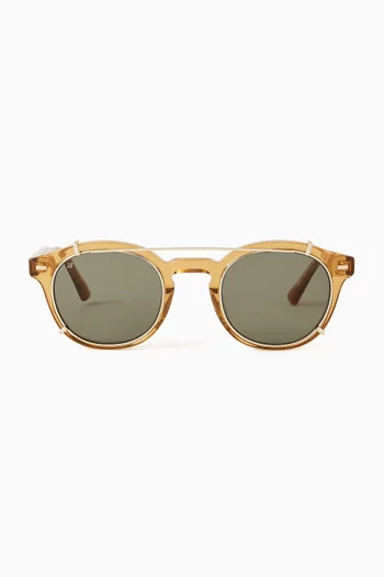 The Asti Aviator Sunglasses in Acetate & Stainless Steel