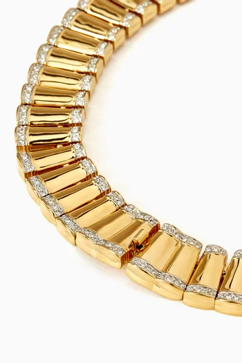 1980s Vintage Collar Necklace in 22kt Gold-plated Brass