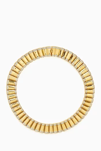 1980s Vintage Collar Necklace in 22kt Gold-plated Brass