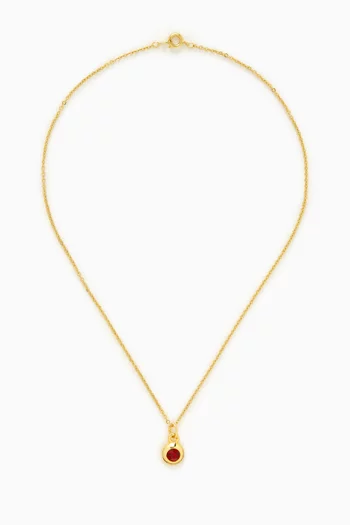 1980s Vintage Ruby Necklace in Gold-plated Metal