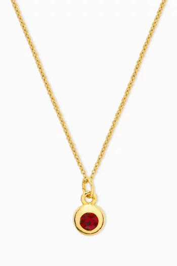 1980s Vintage Ruby Necklace in Gold-plated Metal