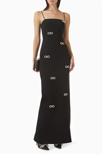 Crystal-bow Dress in Jersey