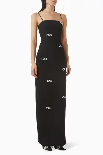 Crystal-bow Dress in Jersey
