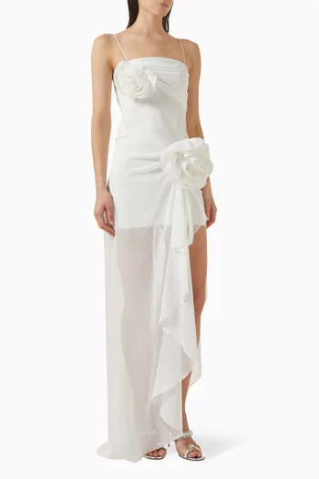 Flower Slit Dress in Chiffon