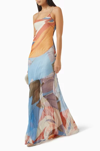 فستان بالينكي فلوريس حرير شيفون