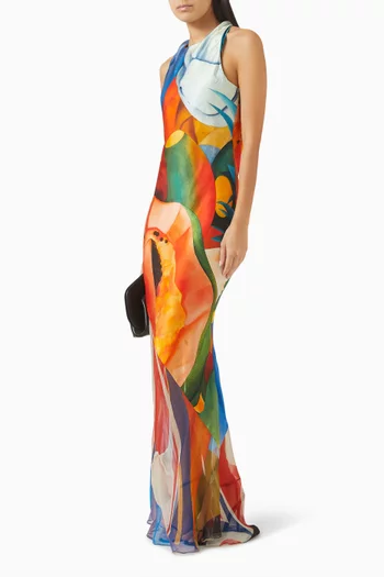 Salpicon Open-back Dress in Silk