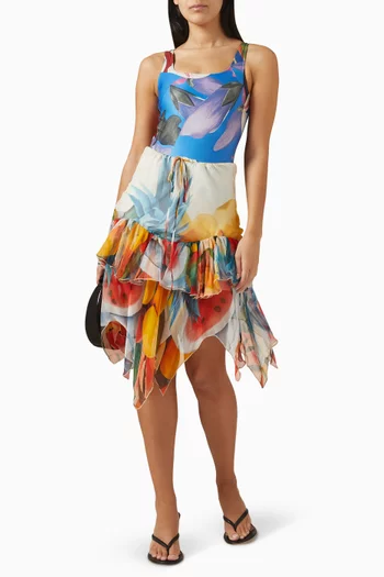 تنورة سالبيكون حرير شيفون