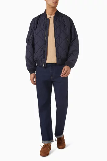 Rib Knit Polo Shirt in Cotton