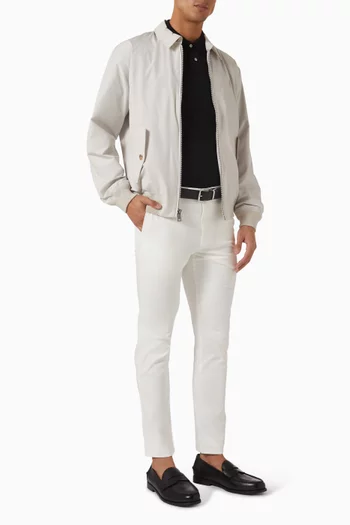 بنطال بتصميم مسطح في الأمام قطن