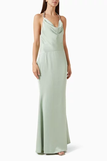 Izabella Maxi Dress in Satin