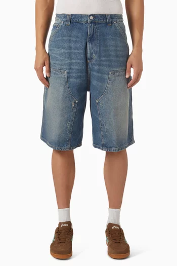 OG Aden Double Knee Shorts in Denim