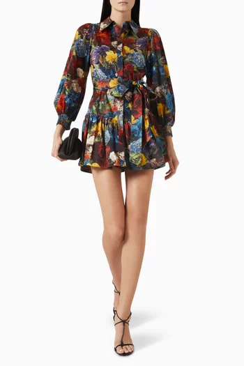 Lily Belted Shirtdress in Cotton Poplin