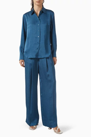 Logo-print Shirt in Satin