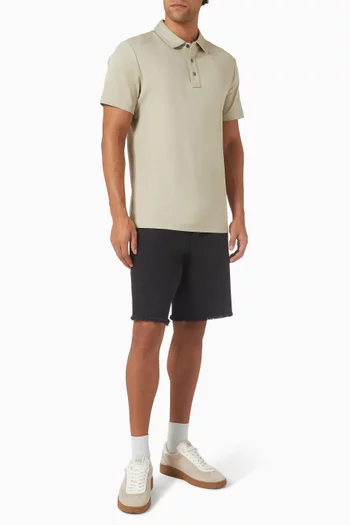 تي شيرت بولو مطرز بشعار الماركة قطن