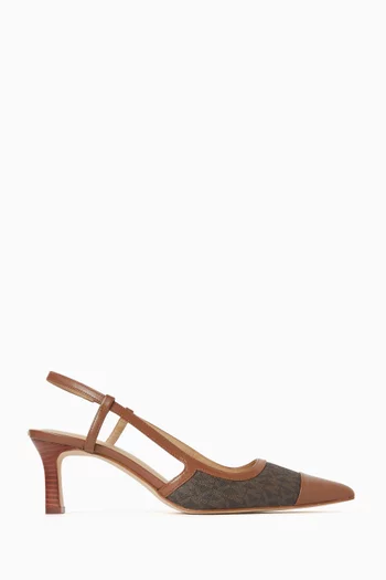 Alora 60 Slingback Pumps in Signature Logo Canvas & Leather