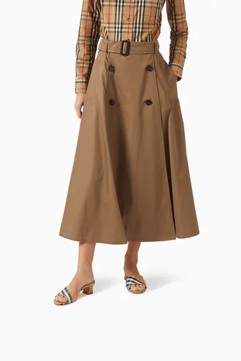 حذاء سلون مفتوح بنقشة مربعات وكعب 45 مم قنب