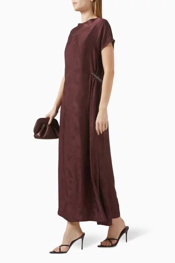 Swarovski Crystal-embellished Kaftan in Silk-jacquard