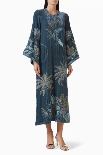 Embroidered Kaftan in Velvet