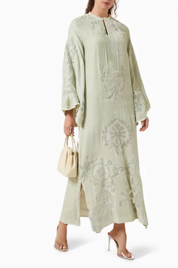 Embroidered Kaftan in Velvet
