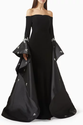 Embellished Off-shoulder Gown
