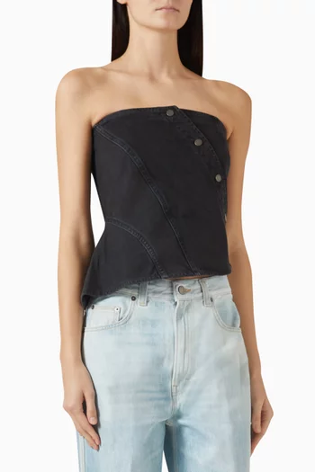 Twist Bull Top in Denim