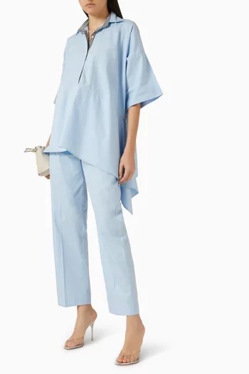 طقم قميص بقصة مربعة وبنطال