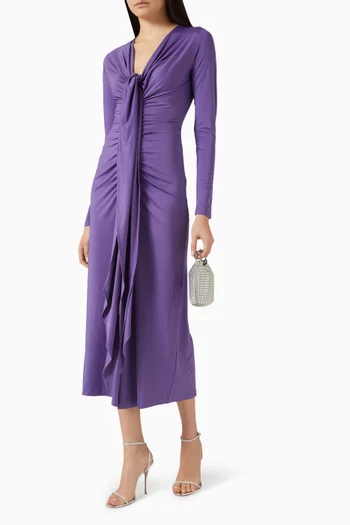 فستان برباط وكشكش