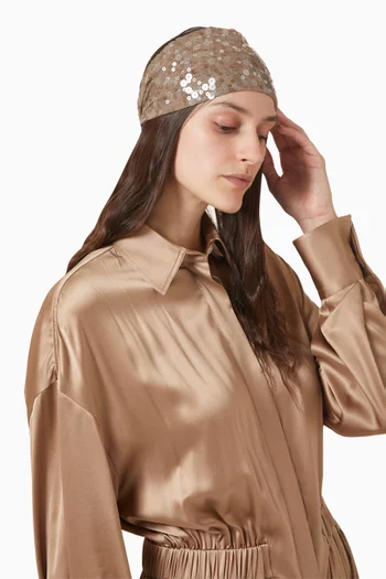 Dazzling Mirage Embroidery Headband in Silk