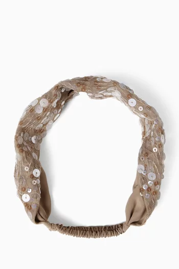 Dazzling Mirage Embroidery Headband in Silk