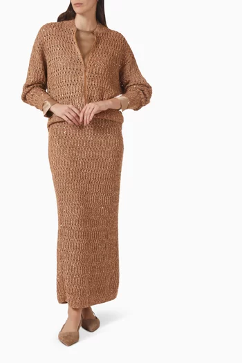 Dazzling Braided Cardigan in Knit