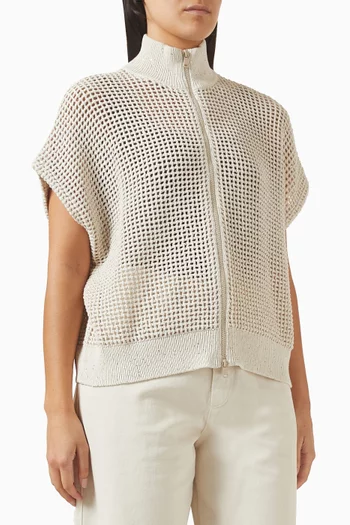 Net Cardigan in Cotton Blend