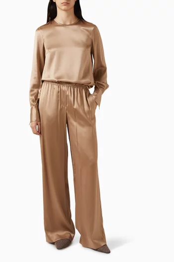 Wide-leg Pants in Satin