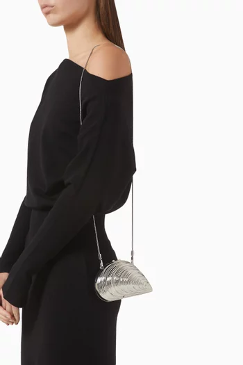 Mini Bridget Oyster Shell Clutch in Metal