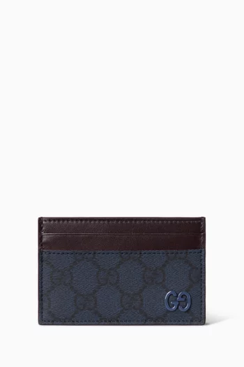 Long Card Case in GG Supreme Canvas & Leather