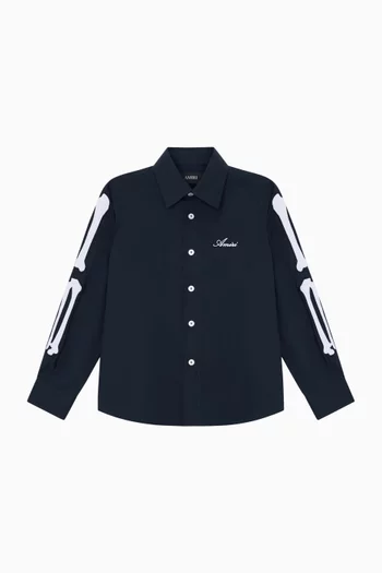 قميص مزين بهيكل عظمي قطن