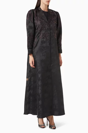 Bead-embellished Abaya in Jacquard