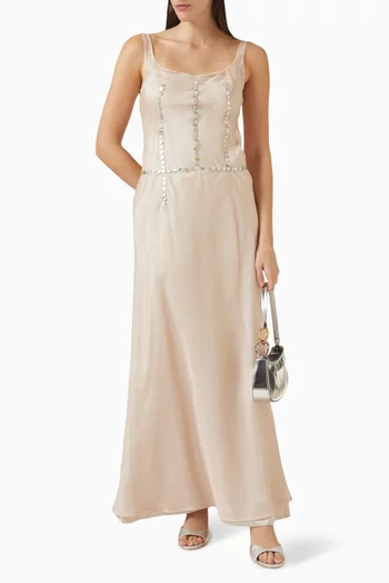 Greta Embellished Dress in Silk