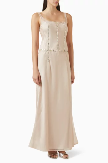 Greta Embellished Dress in Silk