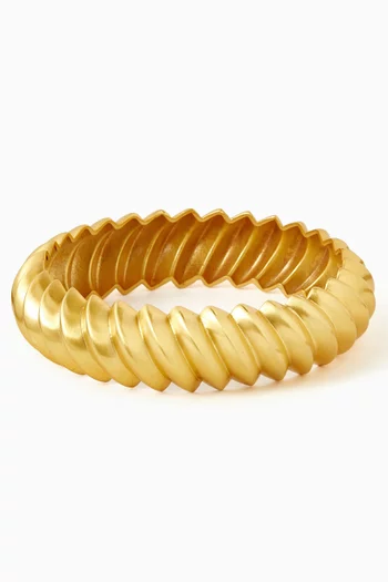 Ridged Bangle in 22kt Gold-plated Brass