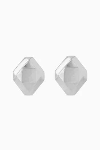 Diamond Clip-on Earrings in Sterling Silver