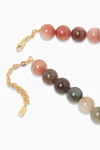 Beaded Necklace in 22kt Gold-plated Brass