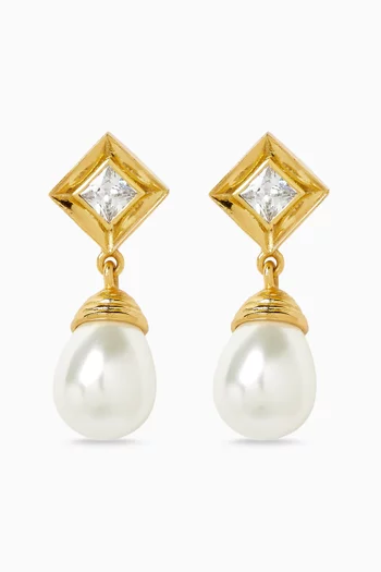 أقراط متدلية نحاس مطلي ذهب عيار 22