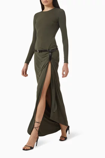 Suspended Belted Dress in Jersey