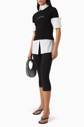 تي شيرت مطرز بالكريستال