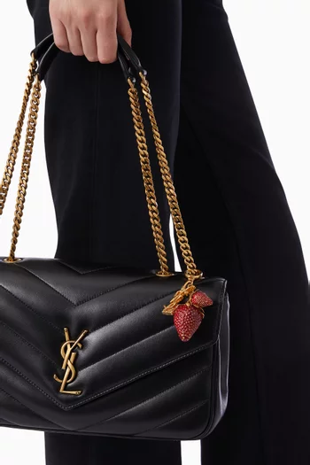 Cassandre Strawberry Bag Charm in Resin & Metal