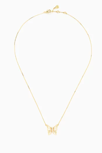 Butterflies Diamond Necklace in 18kt Yellow Gold