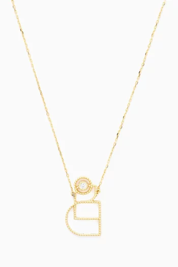 Arabic Letter ‘Ghain’ Diamond Necklace in 18kt Gold