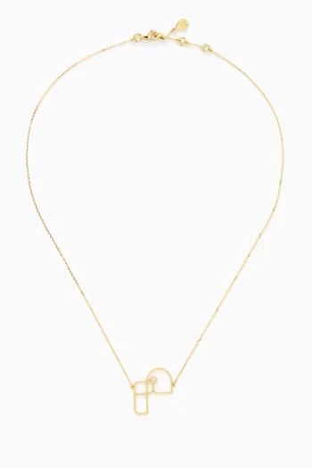 Arabic Letter ‘Meem’ Diamond Necklace in 18kt Gold